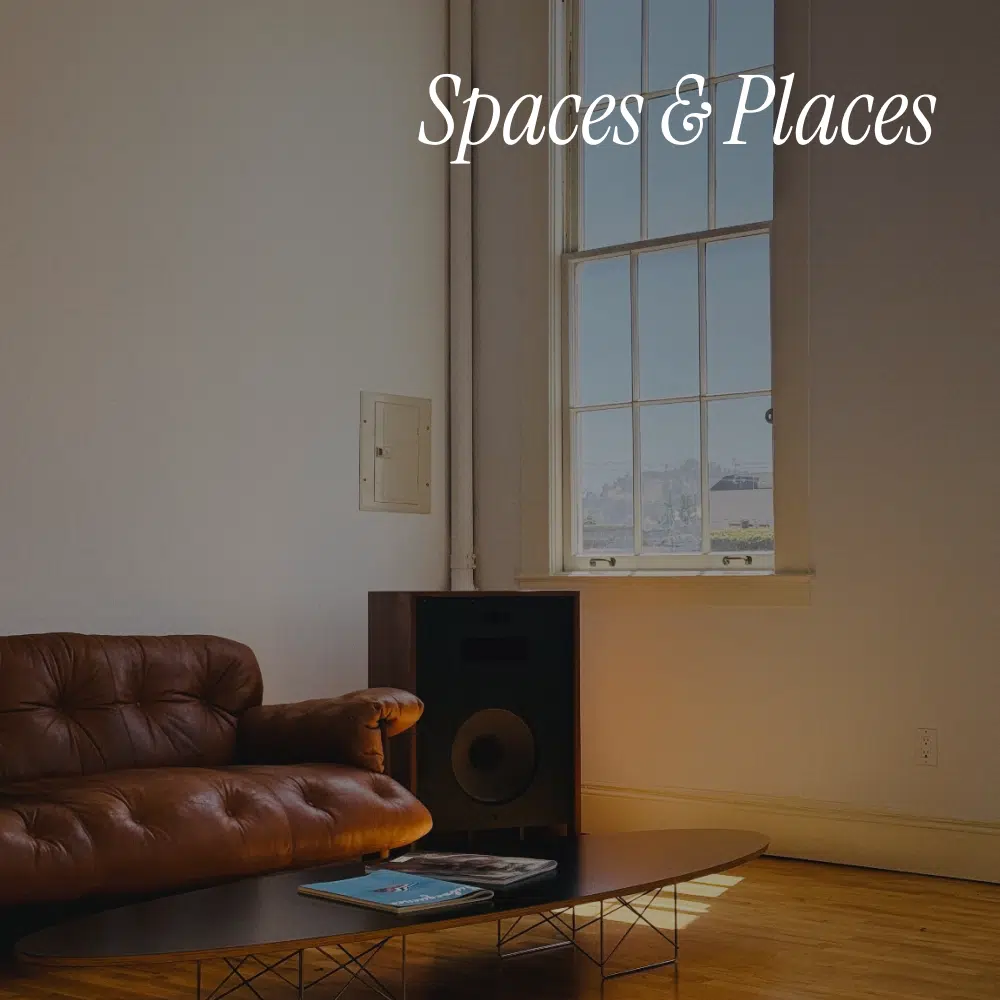 A cover of "Spaces & Places™" cluster. The owner is awesterhoff. The cluster description is "Spaces & Places that inspire and soothe". The cluster consists of 48 elements.