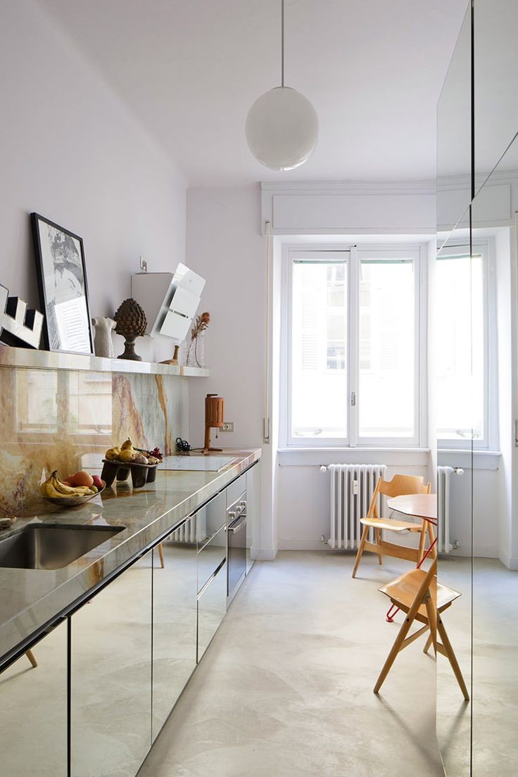 How to Make a Small Kitchen Look Bigger - Mirror & Glasses